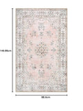 Lahome Boho Pink Area Rug 3x5', Floral Kids Rugs for Girls Room Bedroom Playroom, Washable Non Slip Flower Bathroom Mat Carpet for Nursery Entryway Bedside Indoor Floor Home Decor, Peach