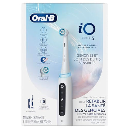 Oral-B iO Series 5 Gum & Sensitive Care Electric Toothbrush with (1) Brush Head, Rechargeable, White