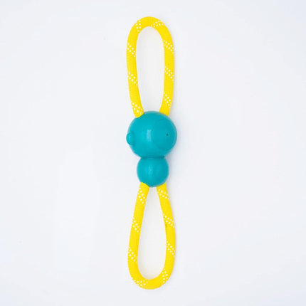 ZippyPaws - RopeTugz Teal Aggressive Chewers Dog Toy - Durable Rope, Squeaky Chew Toy, Perfect for Tug of War, Suitable for Small, Medium, and Large Breeds - Machine Washable
