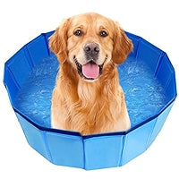 Jmlwlzx Foldable Dog Pool, 24" x 8" Collapsible Kiddie Pool Blue