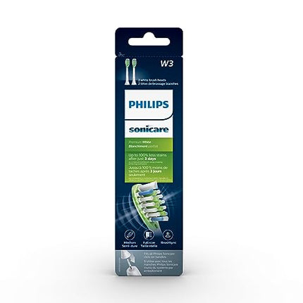 Philips Sonicare Premium White RFID Replacement Brush Heads, White, 2 Pack, HX9062/65