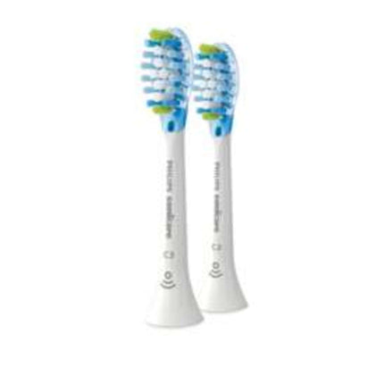 Philips Sonicare C3 2-in-1 Plaque Removal+Whitening Brush Heads, Genuine Replacement Toothbrush Heads, White, 2 Pack, HX9042/65