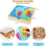 NUKied Mosaic Plug-in Game 3D with Gears, Mushroom Nails Puzzle Toy, Coloured Pegboard Game, Early Educational Plug-in Game for 2 3 4 5 Children, Puzzle Toy for Boys Girls Children (Pack of 180)