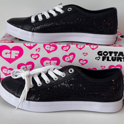 Gotta Flurt Women's Disco II Black Sequin Low Top Dance Sneaker
