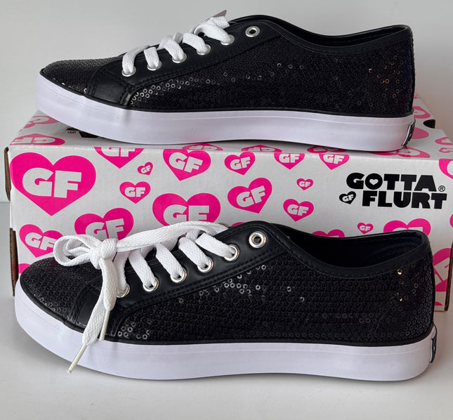 Gotta Flurt Women's Disco II Black Sequin Low Top Dance Sneaker