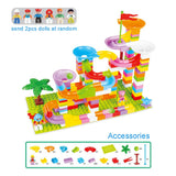 165 Pieces Plastic Construction Building Blocks Diy Assembly Race Track Toy Marble Run Blocks Toy Set for Kids