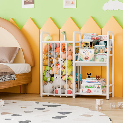 GRANNY SAYS Kids Bookshelf and Toy Storage Organizer, Nursery Book Shelves with 3 Compartments, Toddler Bookshelf for Kid Rooms Playroom, Baby Bookcase for Orgaizing Plush Toys Stuffed Animals, White