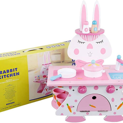 SHABOZ Wooden Kitchen Set Children Cooking Small Kitchen Gas Stove Toy Early Education Puzzle Simulation Kitchen Toy