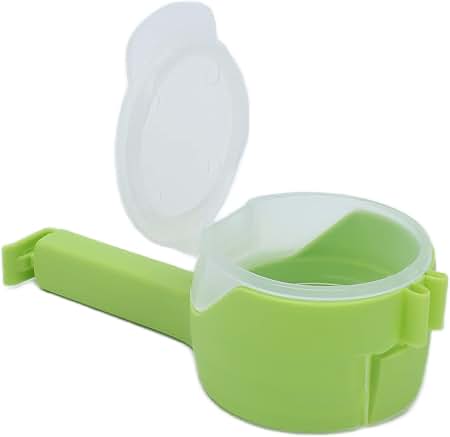 Luciano Housewares 1-PIECE Plastic Chips Bag & Storage Clip with Pouring Spout, Ideal for Cereals,Snacks, Peanuts,Sugar, Coffee Powder,Pet Food
