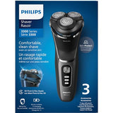 Philips Electric Shaver Series 3300, Wet & Dry with Self-Sharpening PowerCut Blades, S3343/13