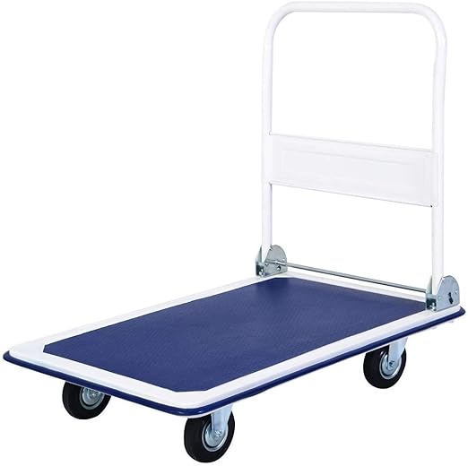 Juggernaut Carts Heavy Duty 660 lb. Capacity Folding Platform Cart, 11.02" Height, 23.2" Width, 35.4" Length, 660 Pounds Load Capacity - FPTC3623-BLUE