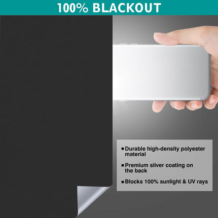ECUCM 138" x 57" Blackout Curtains Window Covering Portable Blackout Shades, 100% Room Darkening Black Out Blinds for Baby Nursery Kids Bedroom Travel Temporary