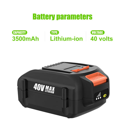 Powilling 2-PACK 40V 3.5Ah WA3580 Lithium Battery for Worx 40V Battery and Charger
