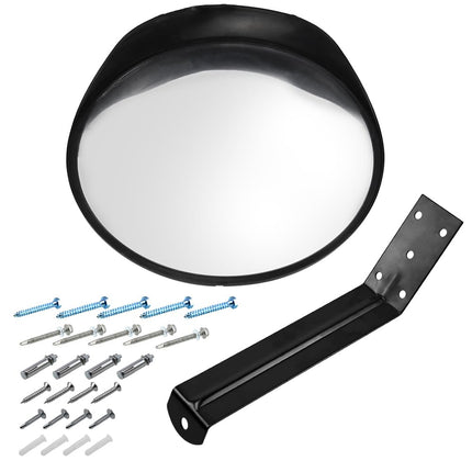 KOBSAINF 12" Convex Mirror Outdoor with Adjustable Wall Fixing Bracket,Driveway Mirror,Blindspot Traffic Mirror for Driveway Garage Park Outdoor Wide Angle View Curved Security Blind Spot Mirrors