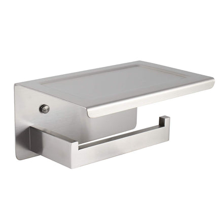kimzcn Paper Holder with Phone Shelf, Bathroom Accessories SUS 304 Stainless Steel Tissue Roll Dispenser Storage Wall Mounted, Brushed Finish