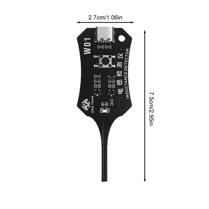 1-piece Precise Electromagnetic Inductance Tester W01, Inductor Detector for Phone Motherboards Repair Maintenance,Portable Inductance Meter with LED Indicator