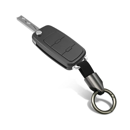 Wedcool  Universal Leather Car Key Fob Keychains with Quick-Release Elastic Clasp, BLACK