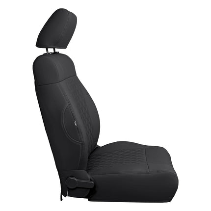 GIANT PANDA Customized Car Seat Covers for Jeep Wrangler 4 Door JK Unlimited Sahara Sport Rubicon X 2008 2009 2010, Faux Leather, Black