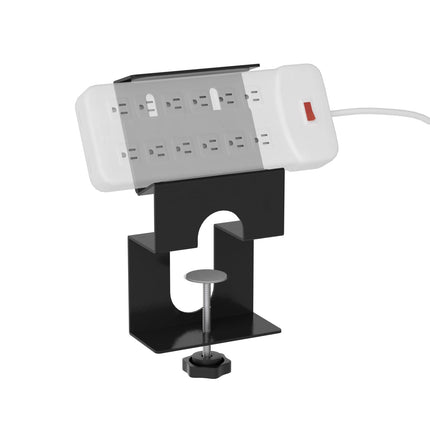 ERGO COLLECT Adjustable 4 Pack Outlet Power Strip Metal Desk Clamp Holder for Various Surge Protectors, Power Strips, USB Hubs, Black