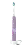 Philips Sonicare 4100 Electric Toothbrush, Sonic Toothbrush with Two Intensity Levels, Pressure Sensor and Timer, Lush Lilac Prismatic, Model HX3689/24