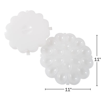 Chef Buddy SET OF 2 Deviled Egg Trays with Snap On Lids, CLEAR