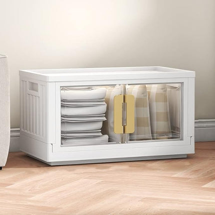 Ealinglady Storage Bins with Lid, 16.6Gal Stackable Closet Organizers and Storage, Foldable Clear Storage Bins for Bedroom, Living Room, Office, Toys&Books&Clothing&Shoes Storage