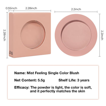 HERORANGE Powder Matte Blush Cheeks Face Makeup Pink Monochrome Fade and Transfer-Resistant Baked Blush, Vegan