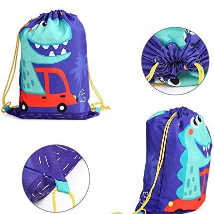 12 PCS Kids Party Favor Bags for Birthday Party Gift Drawstring Goody Package with Cartoon Animal T19