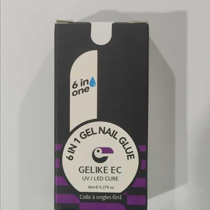 Gelike EC Gel Nail Glue Milky White 32ML 2PCS - 6 in 1 Vitamin B&E Extra Strong Brush on Nail Glue for Acrylic Nails, Long Lasting Jelly Base Gel Adhesive UV Nail Glue for Press On Nail Tips