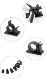 Cable Clips,Self-Adhesive Wire Holder Cable Organizer Cord Management Clamps with Adjustable Backed Black (10 Pack) (XL)