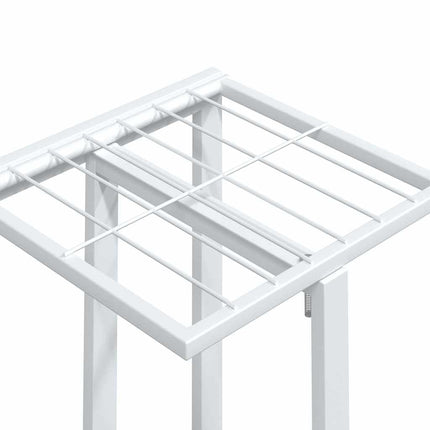 4-Floor Iron Flower Stand with Wheels - Display and Storage Rack in White