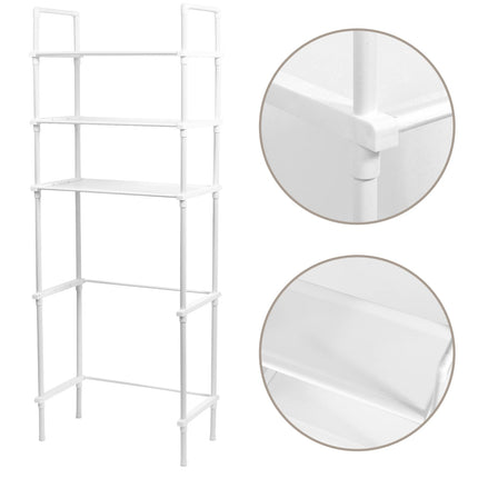 HSHGZSR Over The Toilet Storage Shelf Space Saving 3 Tier Freestanding Toilet Storage Rack Storage Cabinet Toilet Shelf Organizer Multifunctional Above Toilet Stand for Home Bathroom Towel (White)