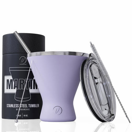 VAANSHIE Premium Vacuum Insulated Stainless Steel 10oz Martini/Cocktail Glass, Lilac