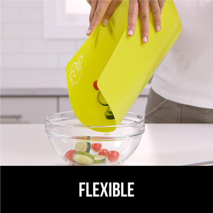 GORILLA GRIP Original Set of 5 Flexible Plastic Cutting Boards, 4 Large Plus Small Board, Gripped Backing, Dishwasher Safe, Non Porous, Multi Color