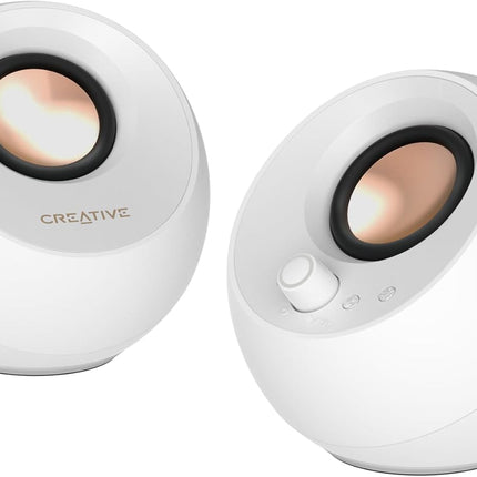 Creative Pebble Pro Minimalist 2.0 USB-C Computer Speakers- White