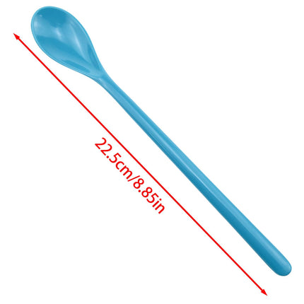 VAKTOK 4PCS Multiuse Colorful Plastic 16.26 inches Long Handle Mixing Spoons, PINK, RED, BLUE, GREEN