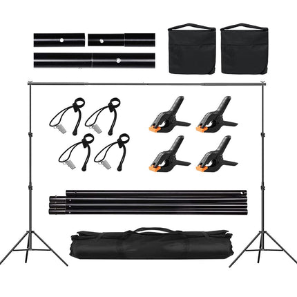 CPLIRIS Backdrop Stand for Parties, 6.5x10ft Adjustable Background Support System for Events Decoration, Baby Shower, Photography with Spring Clamps, Backdrop Clip, Sandbag and Carrying Bag