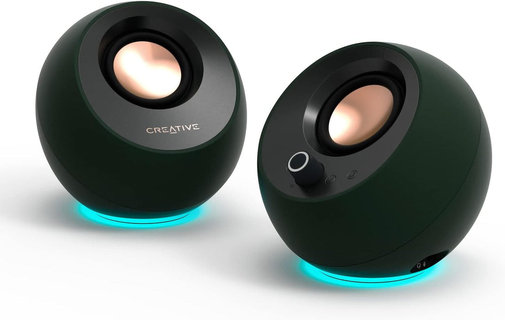 (LIKE NEW) Creative Pebble Pro Minimalist 2.0 USB-C Computer Speakers- Dark Green
