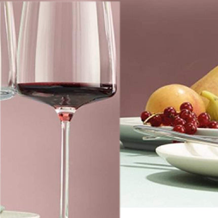 Habiba SET OF 2 Exquisite Crystal Clear Hand Blown Premium Red Wine Glasses Goblet