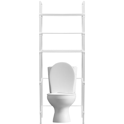 HSHGZSR Over The Toilet Storage Shelf Space Saving 3 Tier Freestanding Toilet Storage Rack Storage Cabinet Toilet Shelf Organizer Multifunctional Above Toilet Stand for Home Bathroom Towel (White)