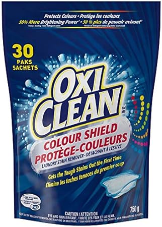 OxiClean Colour Shield Laundry Stain Remover Paks, Effective on Grease, Blood, Wine Stains and More - Brightens Colour, Chlorine Bleach Free, 30 Counts