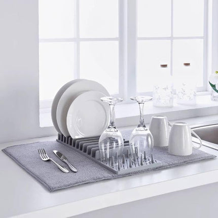 Multifunctional Kitchen Dish Drainer Rack, Absorbent Drain Pad, Heat Insulation, Detachable and Foldable Cloth for Home Use