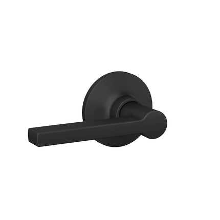 Lock Scout Straight Lever with Round Trim Hall and Closet Door Handle, Matte Black Finish, 4 Pack
