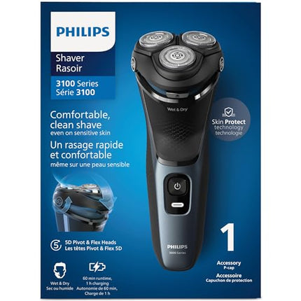 Philips Electric Shaver Series 3100, Wet & Dry with 5D Flex Heads, S3144/00