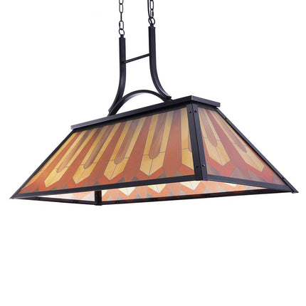Wellmet Tiffany Style Pool Table Lamp Hanging, Billiards Light for Game Room 7' 8' 9' Pool Table, 3-Light Vintage Chandelier Lighting Fixture for Snooker Man Cave Club Kitchen Island Bar #C7