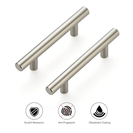 IAQWE 25 Pack |3-3/4" (96mm) Hole Centers Brushed Nickel Stainless Kitchen Cabinet Handles 5”Length, 36010059SS-24