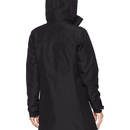 HELLY HANSEN Women's Aden Insulated Waterproof Windproof Breathable Long Length Regular Fit Hood Rain Coat Jacket, Black, SIZE X-LARGE