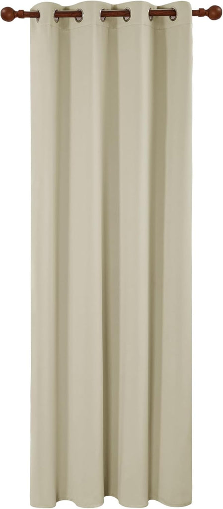 Deconovo Blackout Curtains,1 Panel, Beige, 52 W x 95 L Inch Long Curtain, Nursery