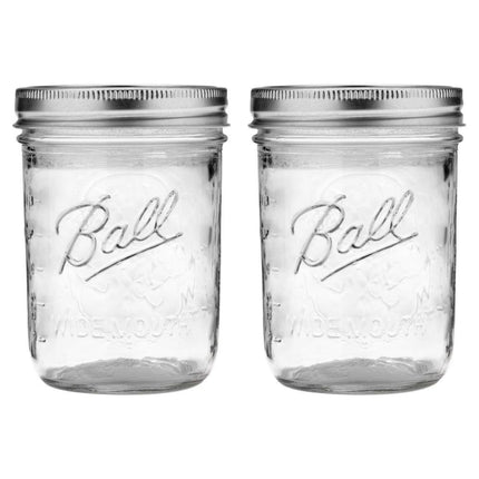 Ball Wide Mouth Pint Mason Jars with Lids & Bands | 16-oz | 2-Pack