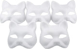 GUGELIVES 5 Pack Fox Mask DIY Paintable Cosplay Accessories Mask